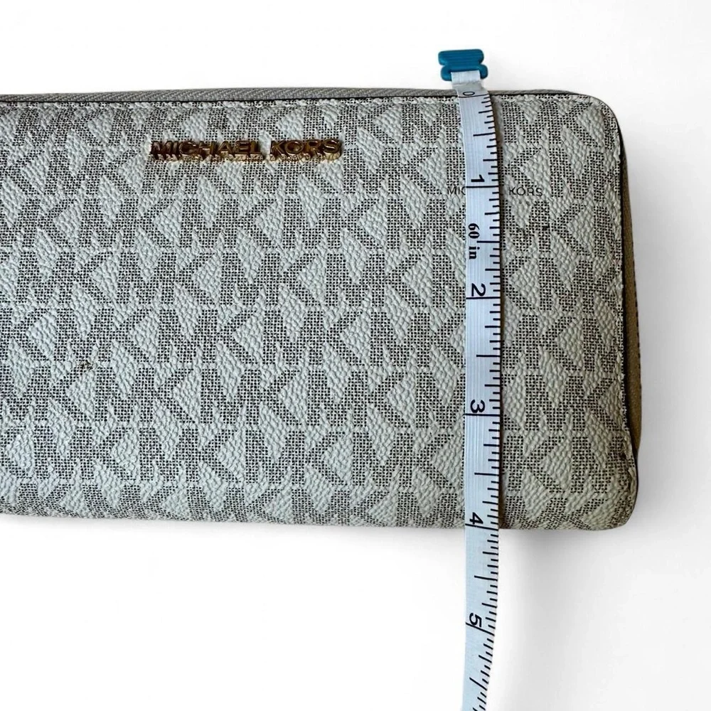 Michael Kors Monogram Zip-Around Wallet in Gray